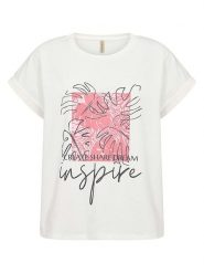 Soyaconcept Koszulka "Rina" w kolorze białym rozmiar: XL. Białe t-shirty damskie Soyaconcept, xl, bez wzorów, z bawełny, bez kołnierzyka. Za 70.08 zł.