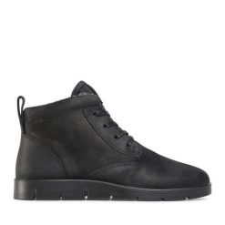 Botki ECCO. Czarne botki damskie ECCO, bez obcasa, na płaskiej podeszwie, bez zapięcia. Za 499.99 zł.