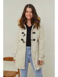 Curvy Lady Płaszcz przejściowy w kolorze beżowym rozmiar: 40/42. Brązowe płaszcze damskie Curvy Lady, bez wzorów, klasyczne. Za 140.53 zł.