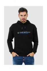 GIVENCHY Czarna bluza męska z kapturem i logo. Czarne bluzy z kapturem męskie Givenchy, l, z bawełny. W wyprzedaży za 1,099.99 zł.