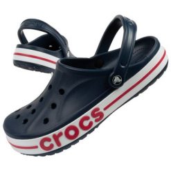 Klapki Crocs Bayaband U 205089-4CC niebieskie. Niebieskie klapki damskie bez wzorów, z materiału, bez obcasa. Za 332.14 zł.