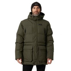 Kurtka puchowa Helly Hansen Reine puffy. Zielone kurtki męskie Helly Hansen, na zimę, bez wzorów, z puchu, sportowe, bez kaptura. W wyprzedaży za 1,004.10 zł.