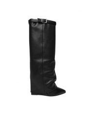 Steve Madden Kozaki Corenne SM11003418 Czarny. Czarne kozaki damskie Steve Madden, ze skóry, bez obcasa, na koturnie. Za 1,099.00 zł.