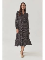 TATUUM Sukienka w kolorze granatowym rozmiar: 38. Niebieskie sukienki damskie Tatuum, bez wzorów, z wiskozy, bez kołnierzyka, bez ramiączek, midi, rozkloszowane. Za 152.62 zł.