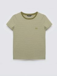 Koszulka damska w paski z haftem khaki Zenaisa 301. Zielone t-shirty damskie Big Star, l, bez wzorów, z dzianiny, bez kołnierzyka. Za 99.99 zł.