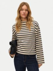 Vero Moda Bluzka Urena 10339132 Beżowy Oversize. Brązowe bluzki damskie Vero Moda, l, bez wzorów, z bawełny, bez kołnierzyka, bez ramiączek. Za 179.99 zł.