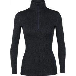 Icebreaker bluzka Wmns 250 Vertex LS Half Zip, Mountain Dash Jet Hthr/Black, S. Czarne bielizna termoaktywna damska Icebreaker, s, bez wzorów, z wełny, bez ramiączek. W wyprzedaży za 330.00 zł.