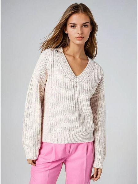 Weekday Sweter w kolorze białym rozmiar: L. Białe swetry klasyczne damskie Weekday, l, z wełny, bez kołnierzyka. Za 121.80 zł.