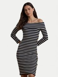 LAUREN RALPH LAUREN Sukienka codzienna 250957718001 Granatowy Slim Fit. Niebieskie sukienki damskie Lauren Ralph Lauren, na co dzień, m, bez wzorów, z bawełny, bez kołnierzyka, bez ramiączek, proste. Za 729.99 zł.