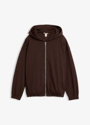 Bluza rozpinana z kapturem z mieszanki bawełny organicznej. Szare bluzy z kapturem damskie bonprix, z bawełny. Za 129.99 zł.