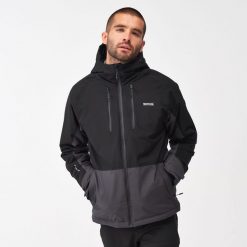 Kurtka turystyczna zimowa z membraną męska Highton Stretch III. Brązowe kurtki męskie Regatta, na zimę, m, bez wzorów, sportowe, bez kaptura. W wyprzedaży za 349.99 zł.