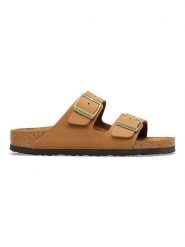 Birkenstock Skórzane klapki "Arizona" w kolorze jasnobrązowym rozmiar: 36. Brązowe klapki damskie Birkenstock, bez wzorów, bez obcasa. Za 429.07 zł.