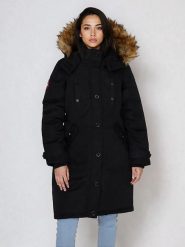 CANADA weather gear Płaszcz zimowy w kolorze czarnym rozmiar: S. Czarne płaszcze damskie CANADA weather gear, na zimę, s, bez wzorów, z puchu. Za 304.99 zł.