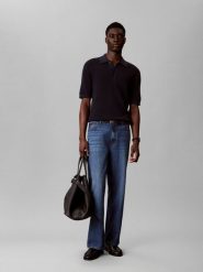 Calvin Klein Jeans koszulka polo z dzianiny Mężczyźni Bawełna (100%) niebieski, L. Niebieskie koszulki polo męskie Calvin Klein Jeans, l, bez wzorów, z bawełny, bez ramiączek. Za 329.95 zł.