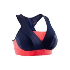 Stanik fitness kardio 900. Niebieskie biustonosze sportowe damskie DOMYOS, bez wzorów, z elastanu. W wyprzedaży za 59.99 zł.