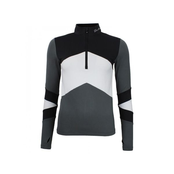 Damska koszulka 1st Skin z zamkiem błyskawicznym Peak Mountain. Czarne bluzki damskie Peak Mountain, bez wzorów, bez kołnierzyka. W wyprzedaży za 168.50 zł.