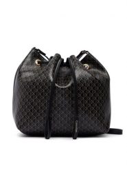 Calvin Klein Torebka Emblem Aop Drawstring Bucket LV04F3785G Czarny. Czarne torebki klasyczne damskie CALVIN KLEIN, bez wzorów, ze skóry, bez dodatków. Za 489.99 zł.