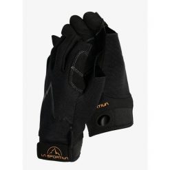 Rękawiczki via ferrata La Sportiva Ferrata Gloves. Czarne rękawiczki damskie La Sportiva, bez wzorów. Za 135.39 zł.