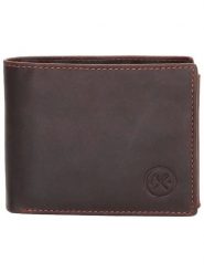 HIDE & STITCHES Skórzany portfel w kolorze brązowym - 8 x 10 x 1,5 cm rozmiar: onesize. Brązowe portfele męskie HIDE & STITCHES, bez wzorów, z materiału. Za 86.99 zł.