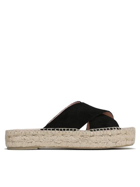 Manebi Espadryle Double Sole X Bands Sandals K 1.0 DX Czarny. Czarne espadryle damskie Manebi, bez wzorów, ze skóry, bez obcasa. Za 549.99 zł.