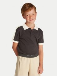 Calvin Klein Jeans Polo IB0IB02485 Czarny Regular Fit. Czarne t-shirty chłopięce Calvin Klein Jeans, bez wzorów, z bawełny, bez ramiączek. Za 149.99 zł.