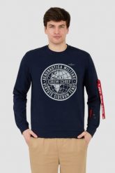 AERONAUTICA MILITARE Granatowa bluza. Niebieskie bluzy bez kaptura męskie AERONAUTICA MILITARE, m. W wyprzedaży za 519.99 zł.