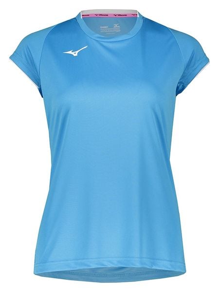 Mizuno Koszulka sportowa "Team Core" w kolorze błękitnym rozmiar: M. Niebieskie bluzki sportowe damskie Mizuno, m, bez kołnierzyka, bez ramiączek. Za 65.69 zł.