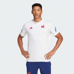 Koszulka France Travel Z.N.E. Białe t-shirty sportowe męskie Adidas, xl, bez ramiączek, do piłki nożnej. W wyprzedaży za 129.35 zł.