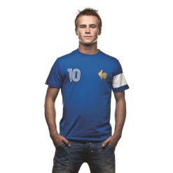 Koszulka dla dorosłych - Francja Capitaine - Niebieska. Niebieskie t-shirty sportowe męskie COPA FOOTBALL, s, bez ramiączek, do piłki nożnej. Za 210.37 zł.
