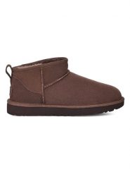 UGG Botki w kolorze ciemnobrązowym ze skóry jagnięcej rozmiar: 37. Brązowe botki damskie Ugg, ze skóry, z okrągłym noskiem, bez obcasa, bez zapięcia. Za 461.21 zł.