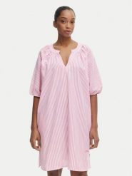 Iconique Sukienka letnia Giorgia IC26-103 Różowy jasny Relaxed Fit. Czerwone sukienki damskie Iconique, na lato, m, bez wzorów, z bawełny, bez kołnierzyka, bez ramiączek. Za 399.99 zł.