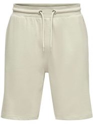 ONLY & SONS Szorty dresowe "Neil" w kolorze kremowym rozmiar: XXL. Brązowe szorty męskie Only & Sons, z bawełny, bez kołnierzyka. Za 74.95 zł.