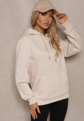 Ciemnobeżowa Bluza Kangurka z Kapturem i Szeroką Kieszenią Vaminita. Brązowe bluzy z kapturem damskie Renee, xl. Za 69.99 zł.