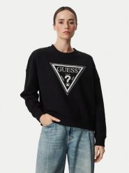Guess Bluza W6YQ14 K4352 Czarny Relaxed Fit. Czarne bluzy bez kaptura damskie Guess, xxl, z bawełny. Za 394.99 zł.