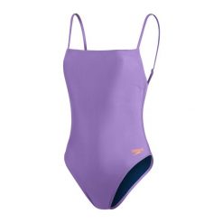 Strój pływacki jednoczęściowy Speedo Logo Deep U-Back. Niebieskie stroje jednoczęściowe damskie Speedo, xs, bez wzorów. Za 98.99 zł.