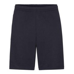 Lekkie Spodenki Dla Dorosłych Unisex. Niebieskie szorty męskie Fruit of the Loom, bez wzorów, sportowe. Za 66.99 zł.