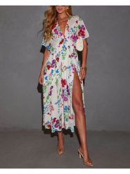 Milan Kiss Sukienka w kolorze kremowym rozmiar: XL. Brązowe sukienki damskie Milan Kiss, xl, bez wzorów, bez kołnierzyka, bez ramiączek, midi. Za 194.61 zł.