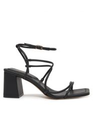 Aldo Sandały Harmonni 13768228 Czarny. Czarne sandały damskie Aldo, bez wzorów, ze skóry, bez obcasa, na słupku. Za 279.99 zł.