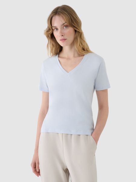 4F T-shirt oversize z modalem damski - niebieski XS. Niebieskie t-shirty damskie 4f, xs, bez wzorów, z bawełny, bez kołnierzyka. W wyprzedaży za 39.99 zł.