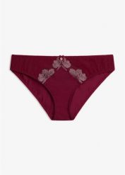 Figi ze szlachetnym haftem. Fioletowe figi damskie bonprix, bez wzorów. Za 37.99 zł.