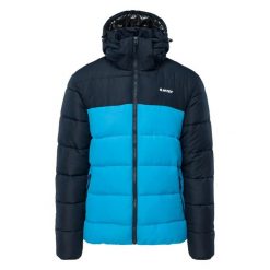 Kurtka puchowa Hi-Tec Varmi II. Niebieskie kurtki treningowe męskie Hi-tec, na zimę, m, bez wzorów, z materiału, do biegania. Za 434.67 zł.