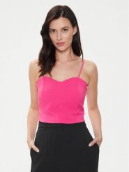 Rinascimento Top CFC0118272003 Różowy Regular Fit. Czerwone topy damskie RINASCIMENTO, l, bez wzorów, z syntetyku, bez ramiączek. Za 409.99 zł.