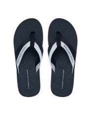 Tommy Hilfiger Japonki Webbing Strap Flag Embossed FM0FM05807 Granatowy. Niebieskie klapki i japonki męskie Tommy Hilfiger, z materiału. Za 169.99 zł.