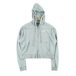 Damska bluza rozpinana na suwak szara. Szare bluzy sportowe damskie Nike, l, bez wzorów, bez ramiączek, bez kaptura. Za 119.24 zł.