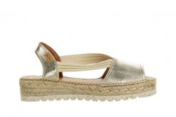 Sandały Toni Pons Estel-Sw Plati Platinum 204011, Złoty, Skóra naturalna - 38. Żółte sandały damskie Toni Pons, bez wzorów, z bawełny, bez obcasa. W wyprzedaży za 260.10 zł.