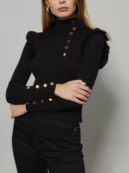 Milan Kiss Koszulka w kolorze czarnym rozmiar: XL. Czarne bluzki damskie Milan Kiss, xl, bez wzorów, bez kołnierzyka, bez ramiączek. Za 113.99 zł.