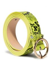 Acccessories Pasek Damski 1W2-003-SS20 Żółty. Żółte paski damskie ACCCESSORIES, bez wzorów, ze skóry. Za 19.99 zł.