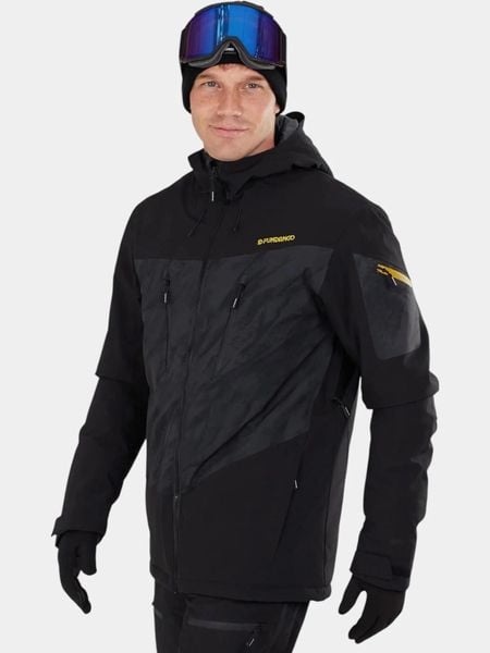 Kurtka Narciarska Męska Fundango Privet Allmtn. Czarne kurtki narciarskie i snowboardowe damskie Fundango, m, bez wzorów, z materiału, bez kaptura, narciarskie. Za 749.00 zł.