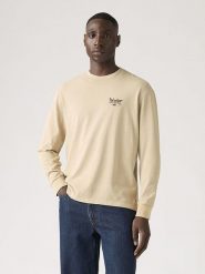 Levi's Sweter w kolorze beżowym rozmiar: L. Brązowe swetry męskie Levi's, l, bez wzorów, z bawełny, bez kołnierzyka. Za 87.40 zł.