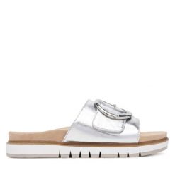 Klapki Tamaris. Szare klapki damskie Tamaris, bez wzorów, bez obcasa. Za 269.99 zł.